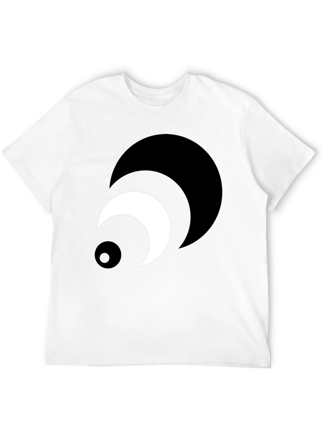 Abstract Crescent Moon Graphic Tee - Black