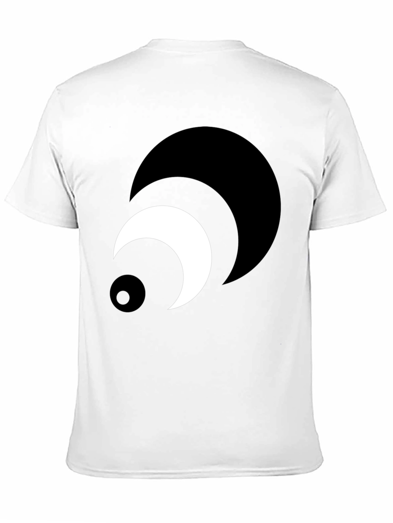 Abstract Crescent Moon Graphic Tee - Black