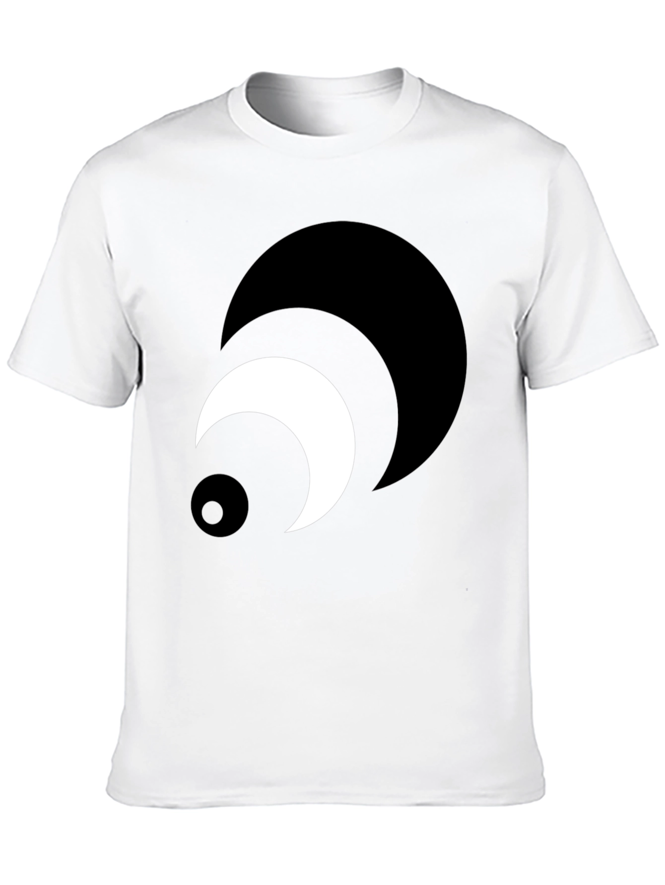 Abstract Crescent Moon Graphic Tee - Black