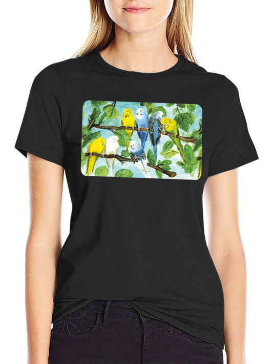 Parakeets on Branches Graphic T-Shirt
