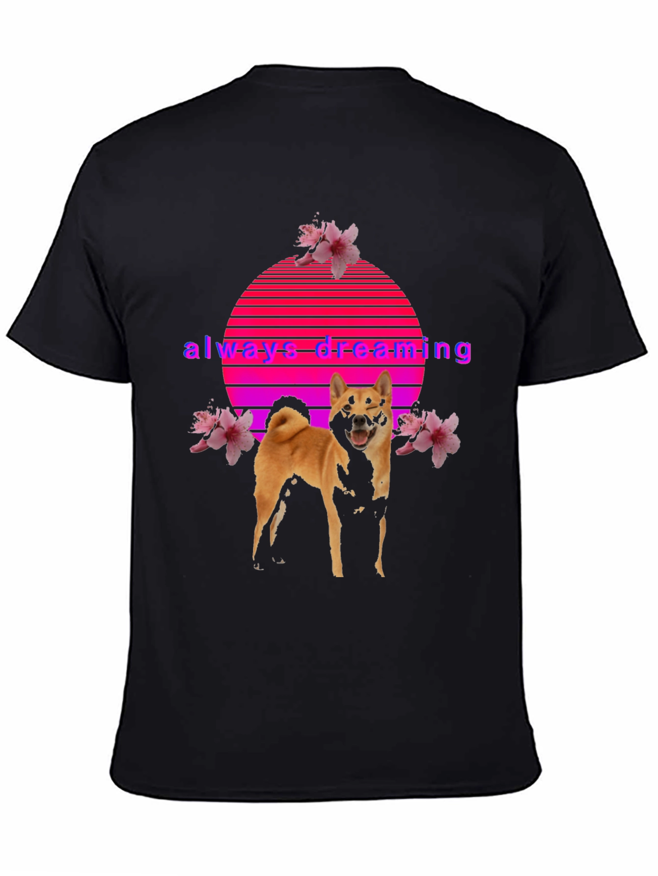 Always Dreaming Shiba Inu Graphic Tee - Black