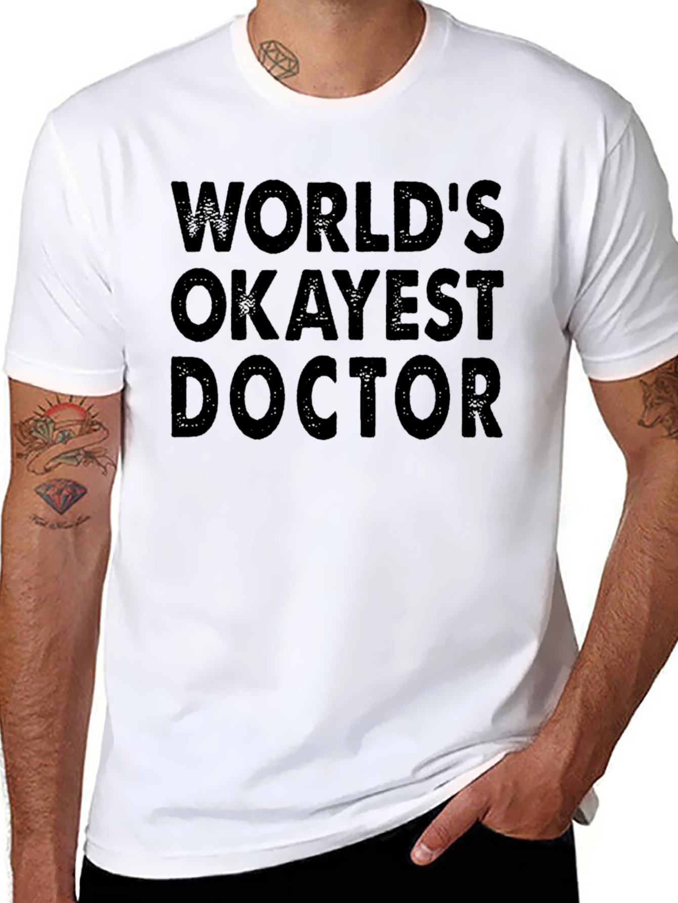 Worlds Okayest Doctor Black T-Shirt