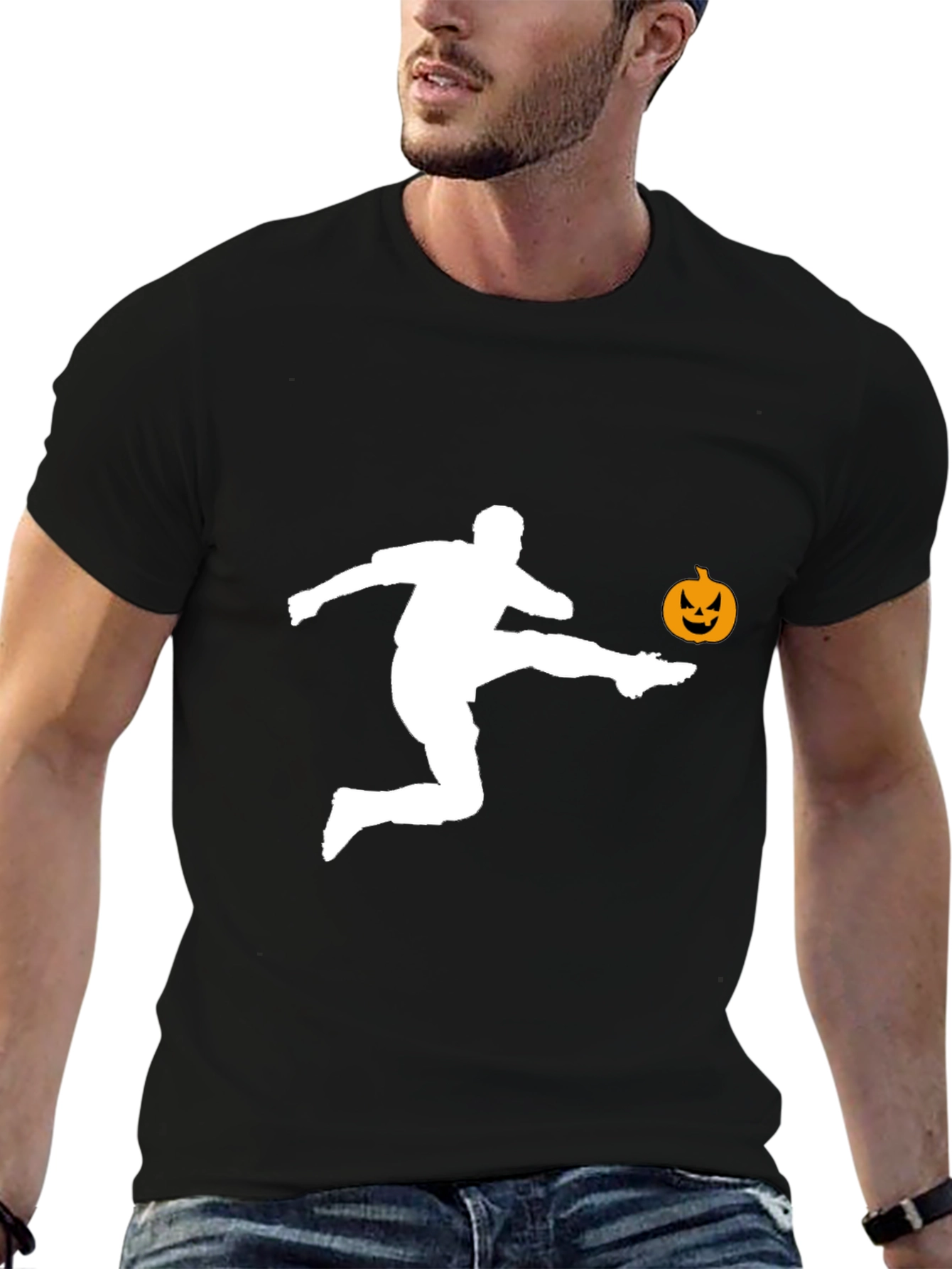 Halloween Soccer Player Graphic T-Shirt