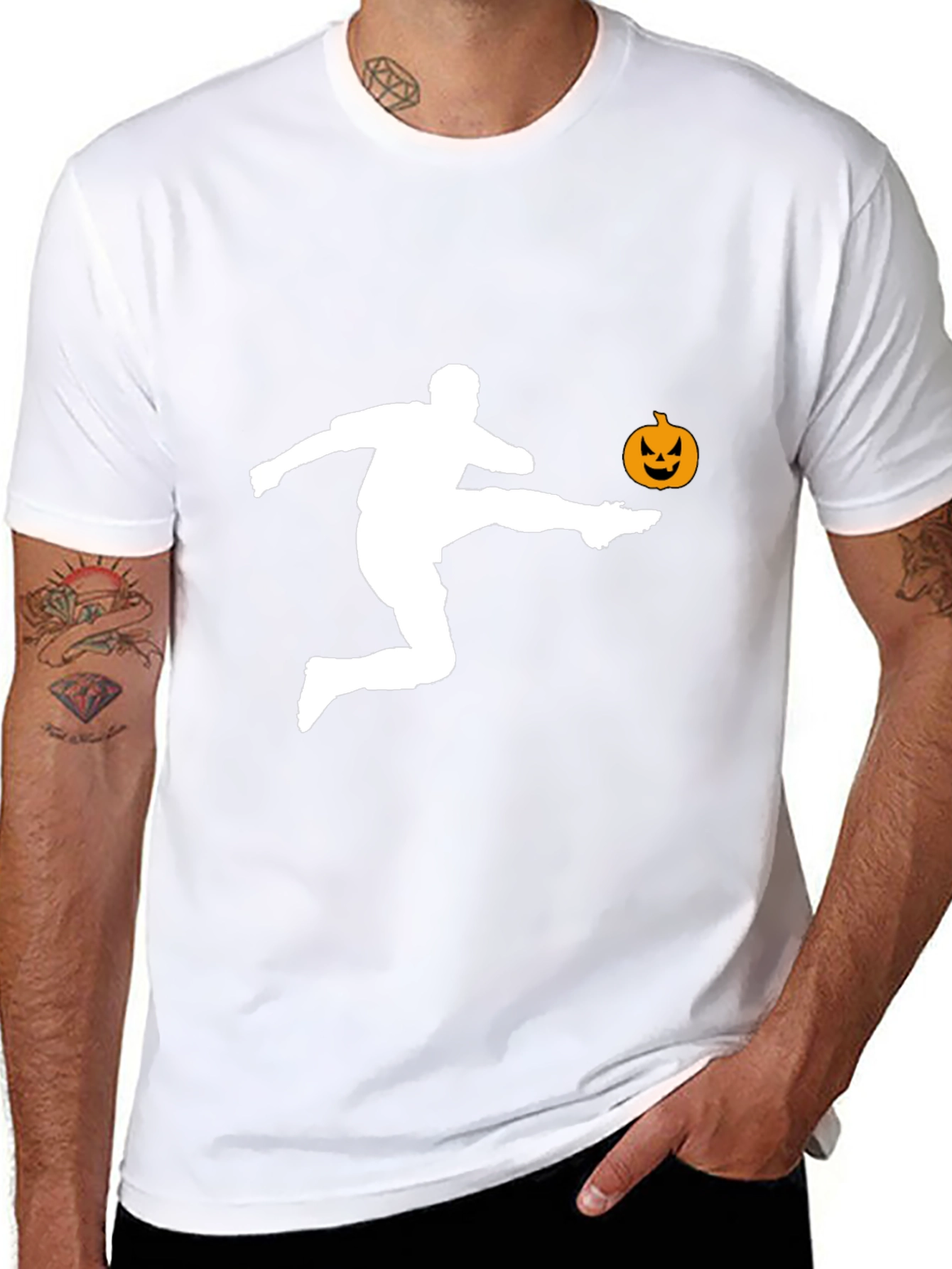 Halloween Soccer Player Graphic T-Shirt