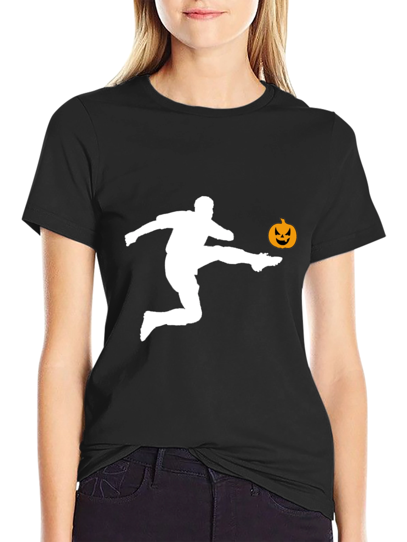 Halloween Soccer Player Graphic T-Shirt