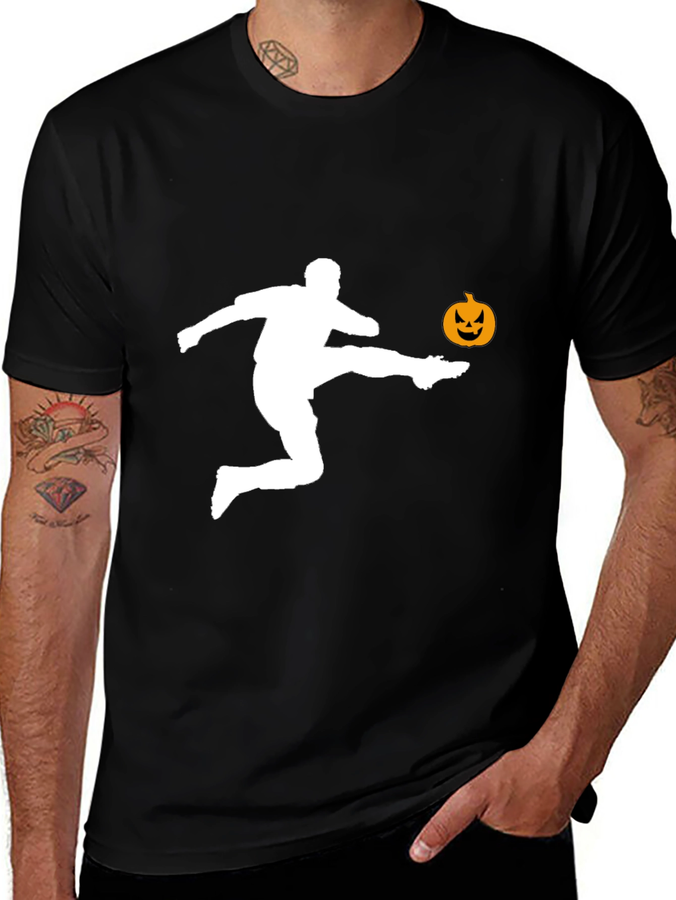 Halloween Soccer Player Graphic T-Shirt