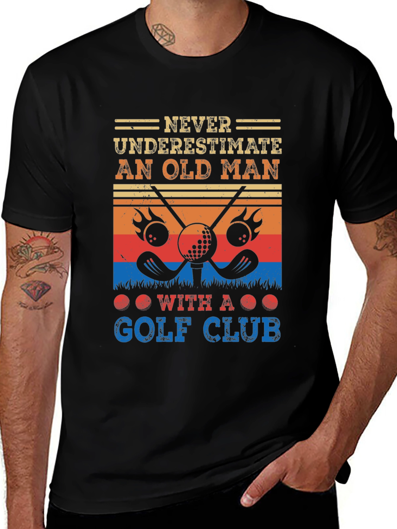 Never Underestimate Old Man Golf T-Shirt