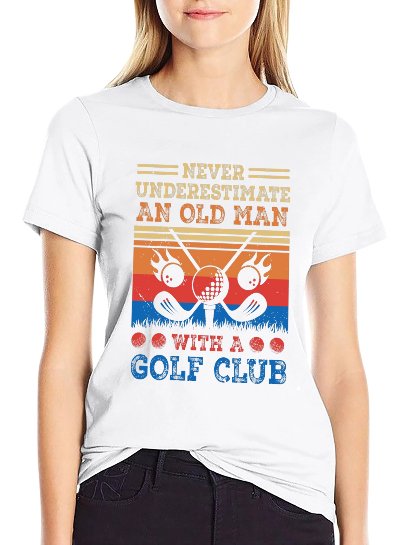 Never Underestimate Old Man Golf T-Shirt