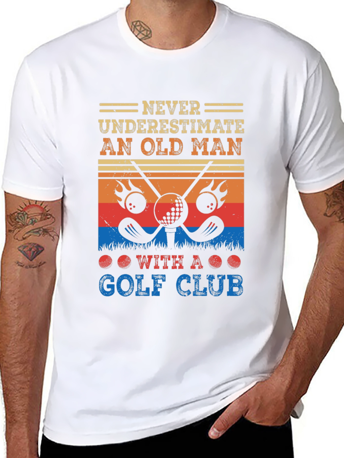 Never Underestimate Old Man Golf T-Shirt