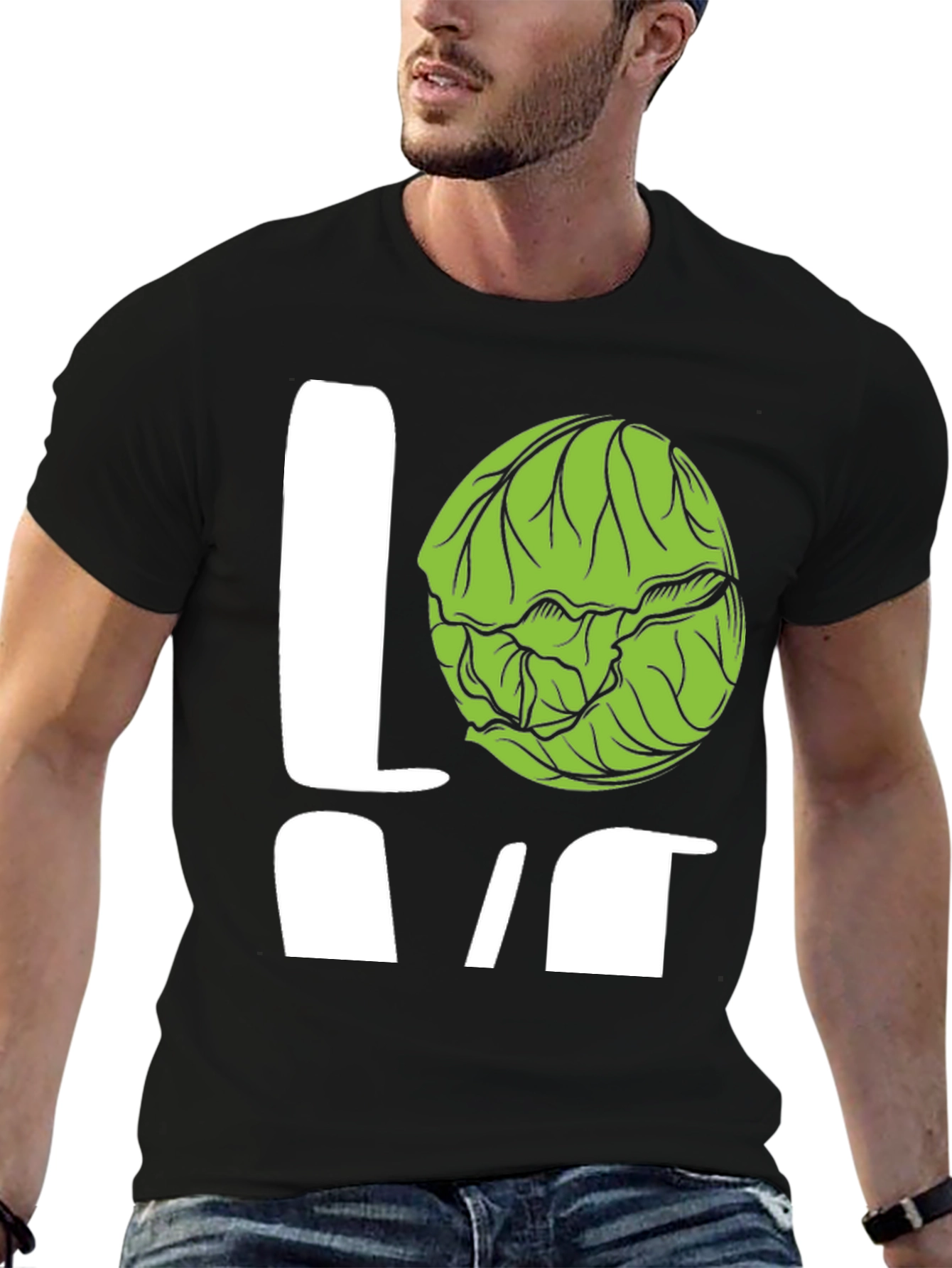 Love Brussels Sprouts Black T-Shirt