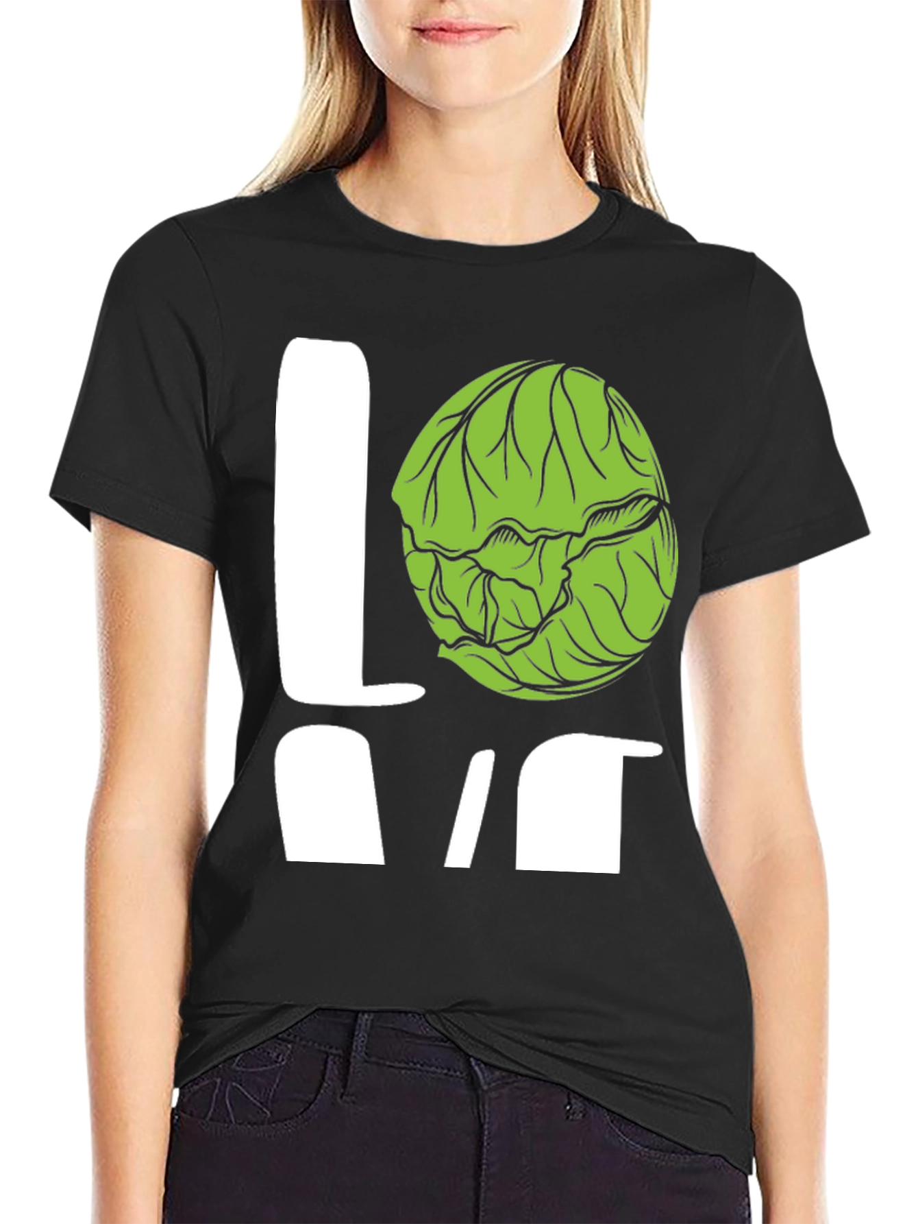 Love Brussels Sprouts Black T-Shirt