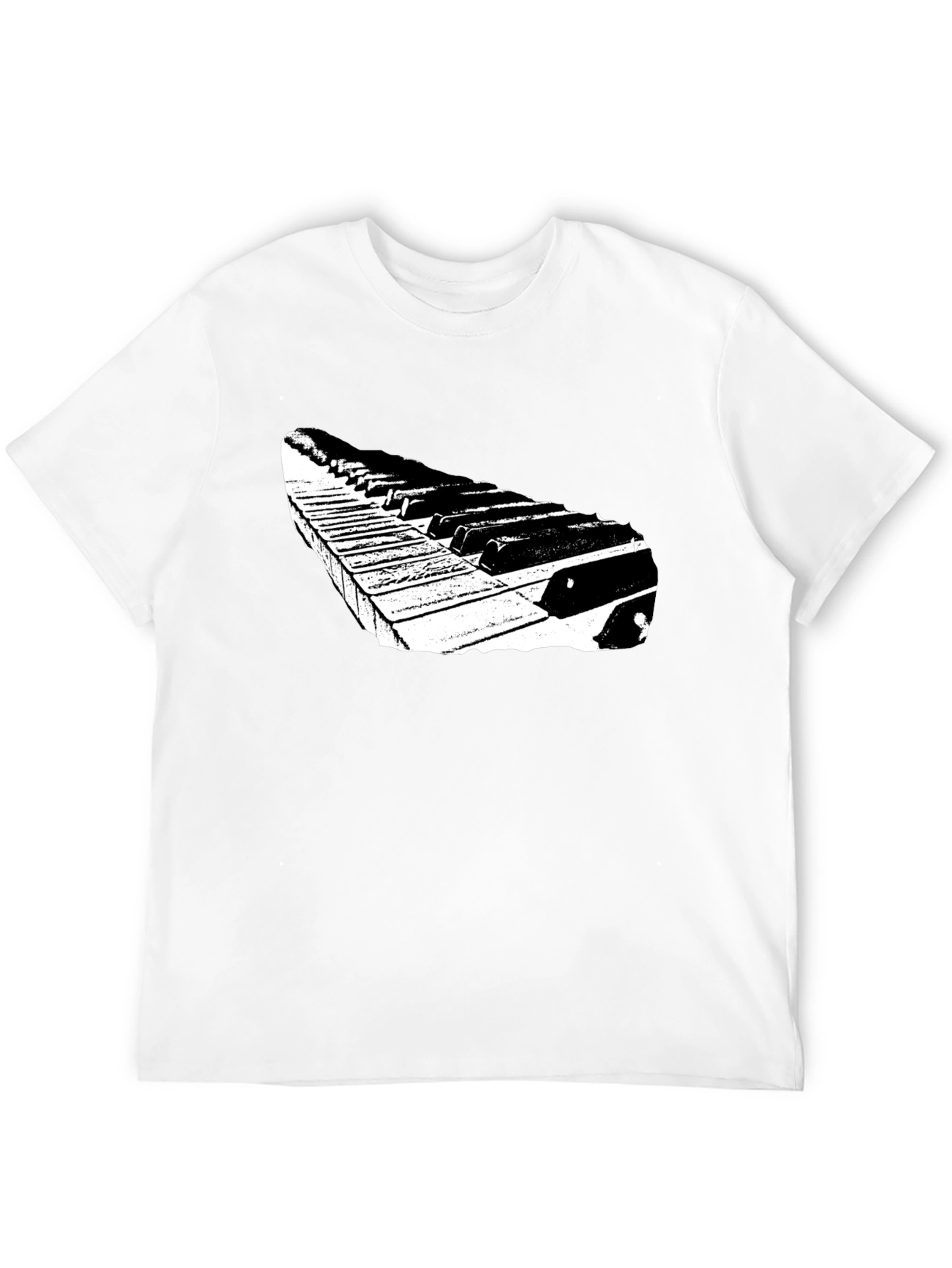 Piano Keys Graphic Tee - Black Casual T-Shirt