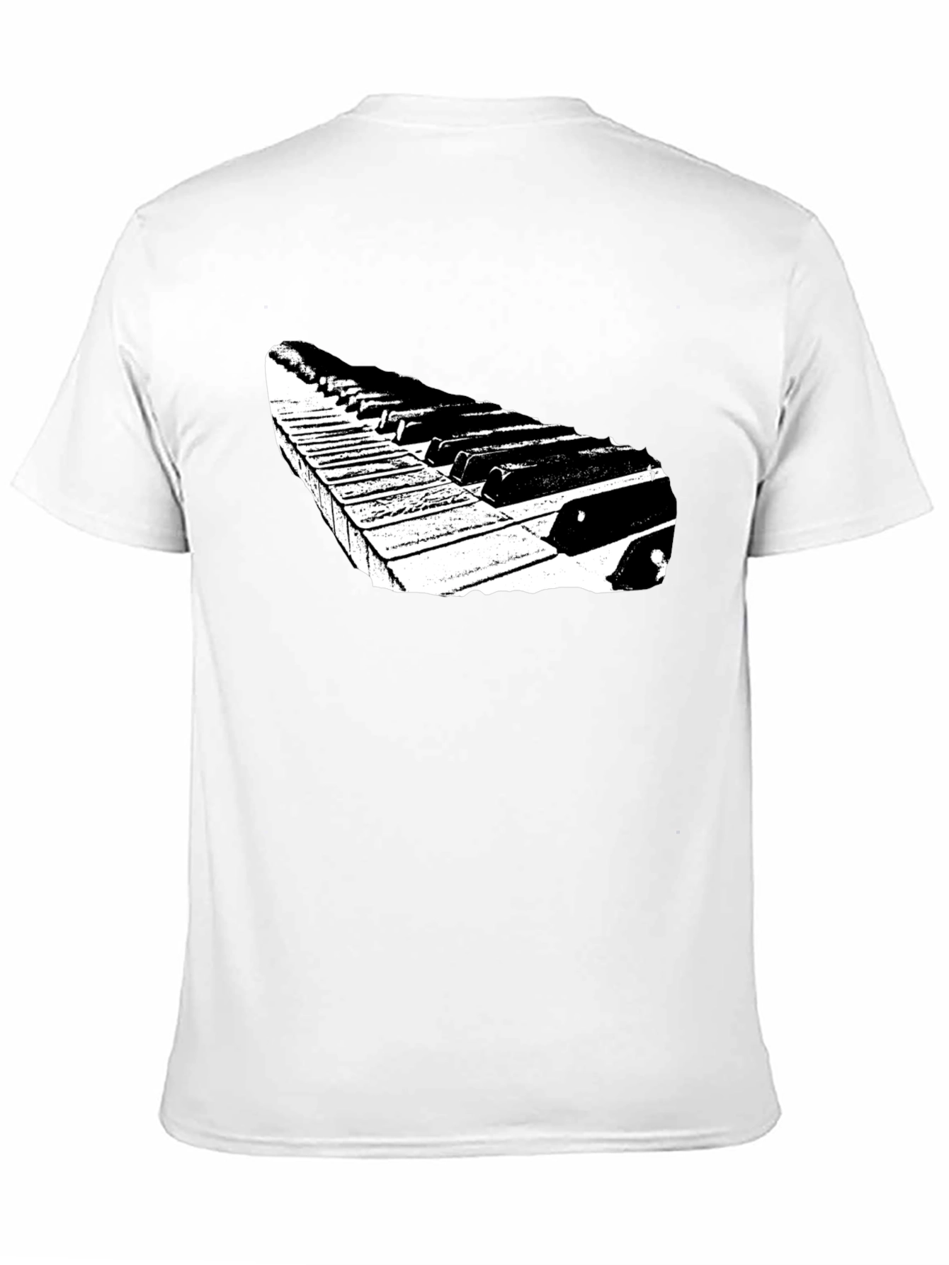 Piano Keys Graphic Tee - Black Casual T-Shirt