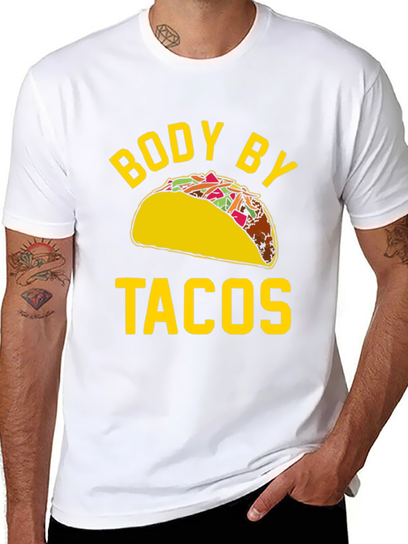 Body By Tacos Graphic Tee - Funny Foodie Shirt