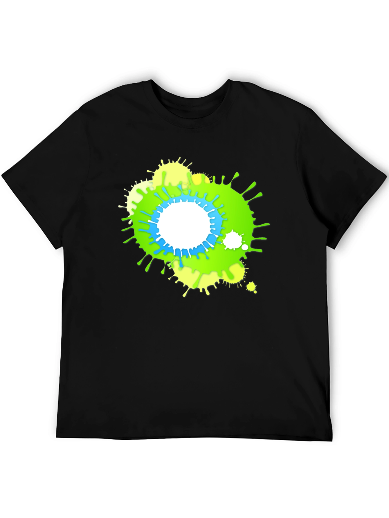 Abstract Splatter Graphic Black T-Shirt