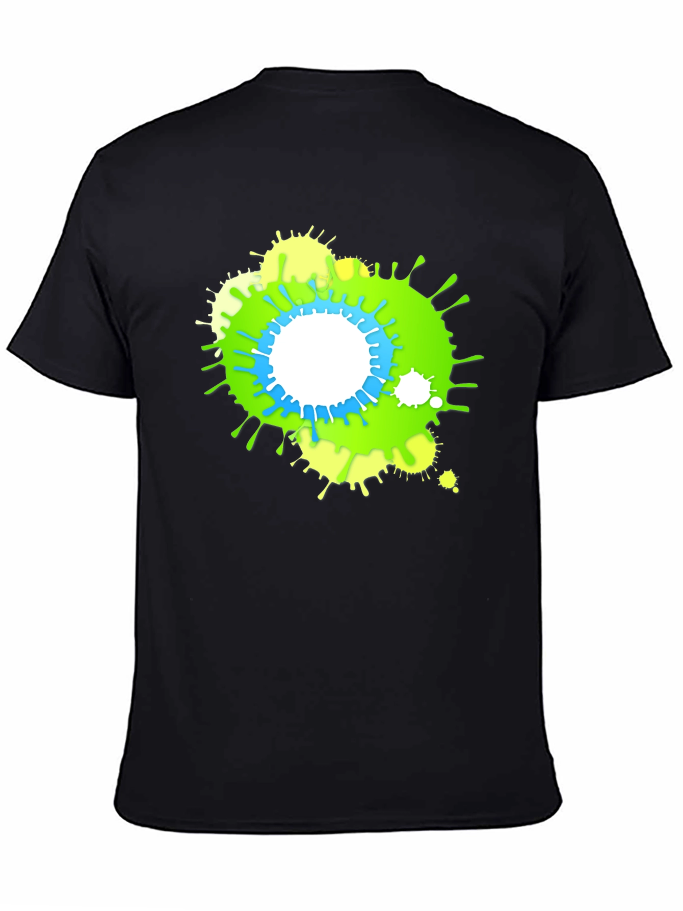 Abstract Splatter Graphic Black T-Shirt