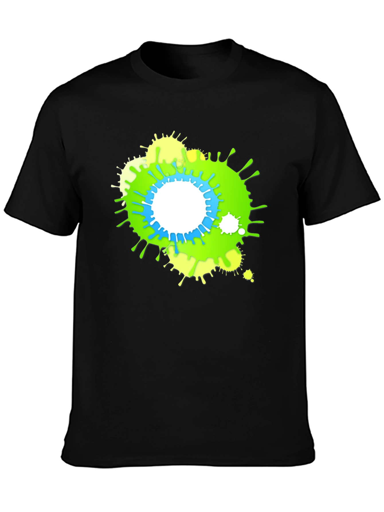 Abstract Splatter Graphic Black T-Shirt