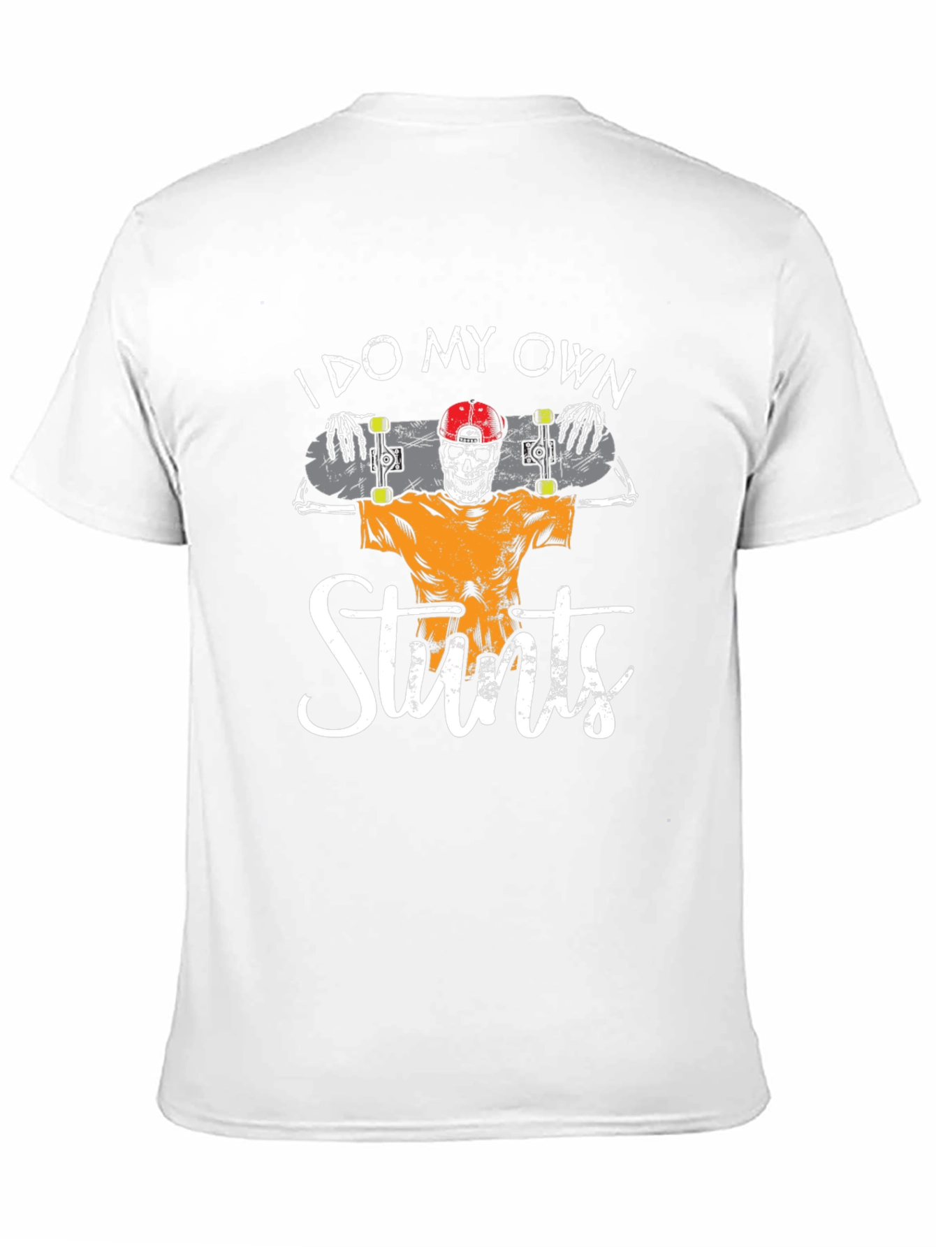 I Do My Own Stunts Skateboard Skeleton Graphic Tee