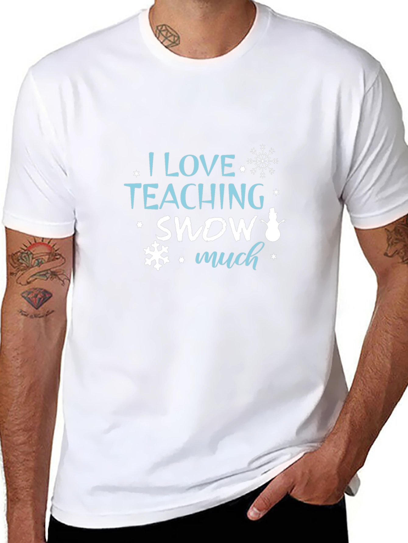 I Love Teaching Snow Much Black T-Shirt