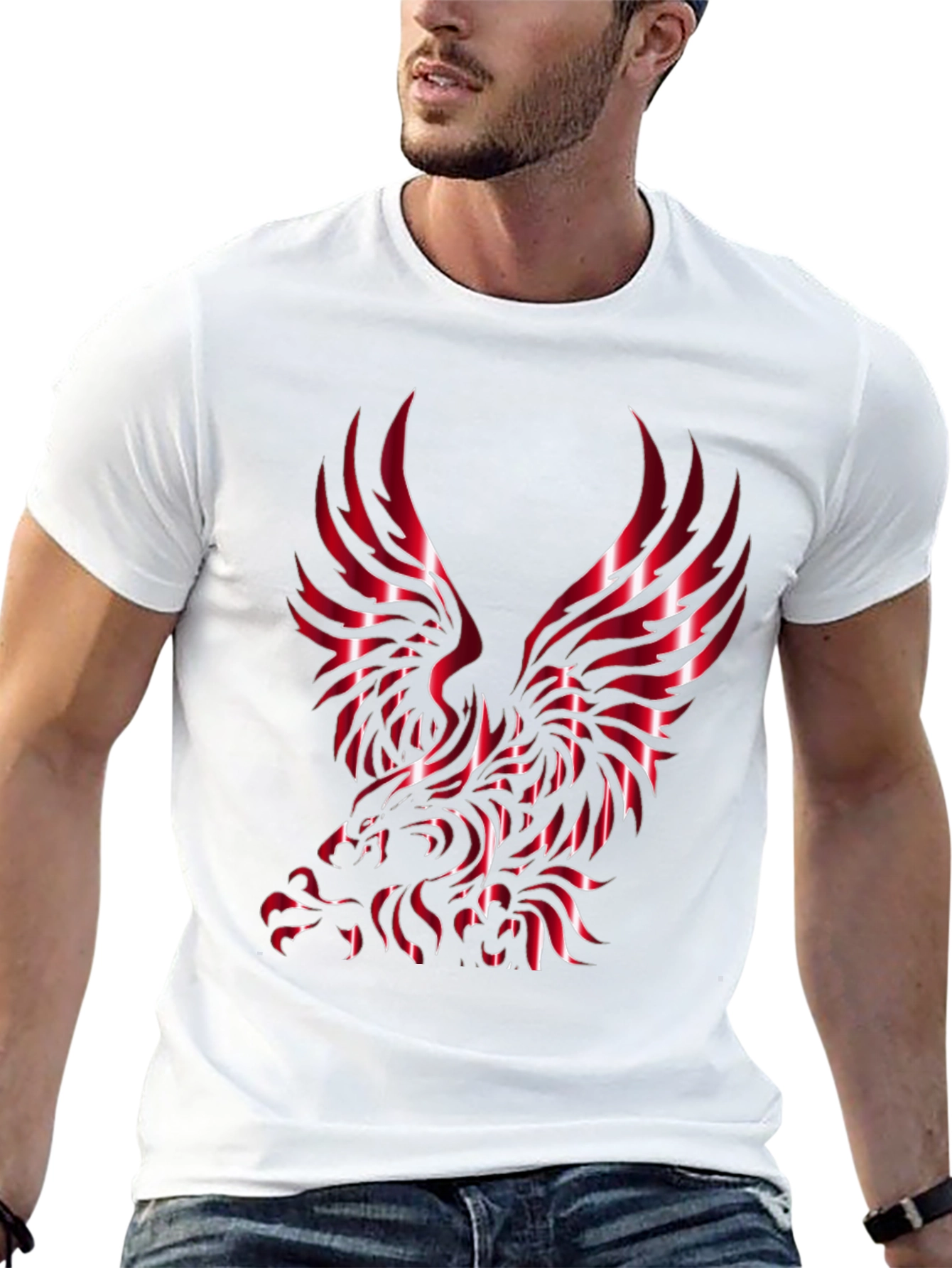 Bold Eagle Graphic Mens Black T-Shirt