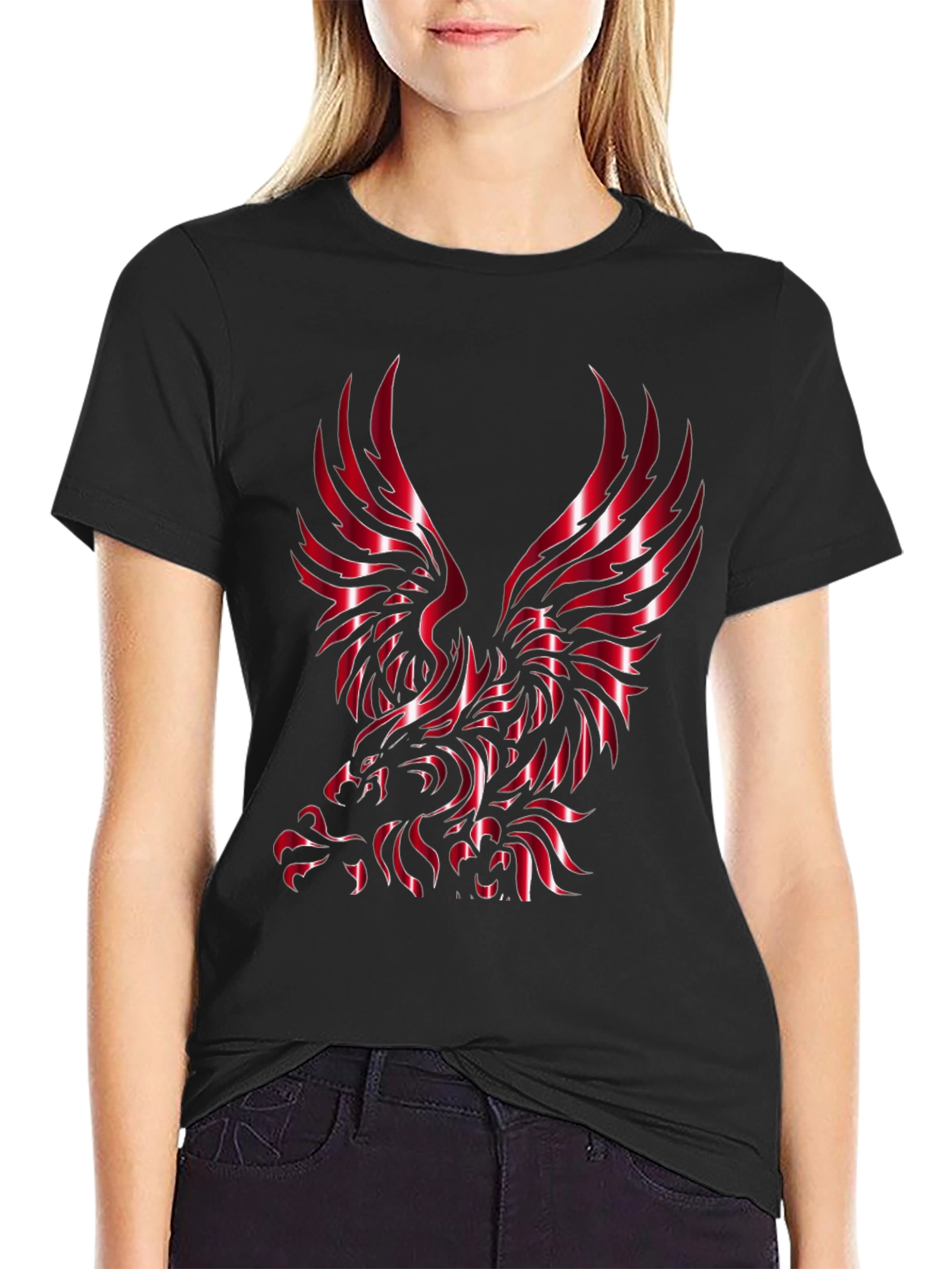 Bold Eagle Graphic Mens Black T-Shirt