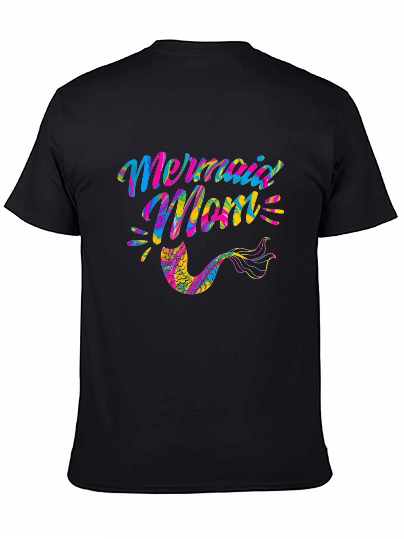 Mermaid Mom Black Graphic Tee