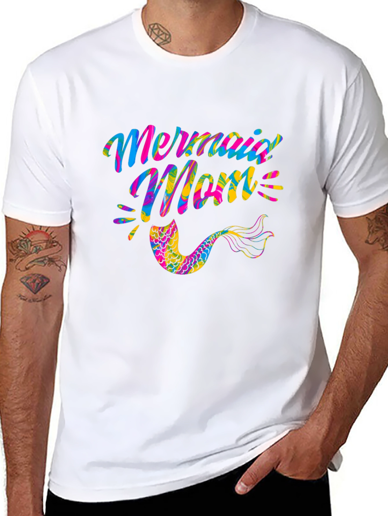 Mermaid Mom Black Graphic Tee