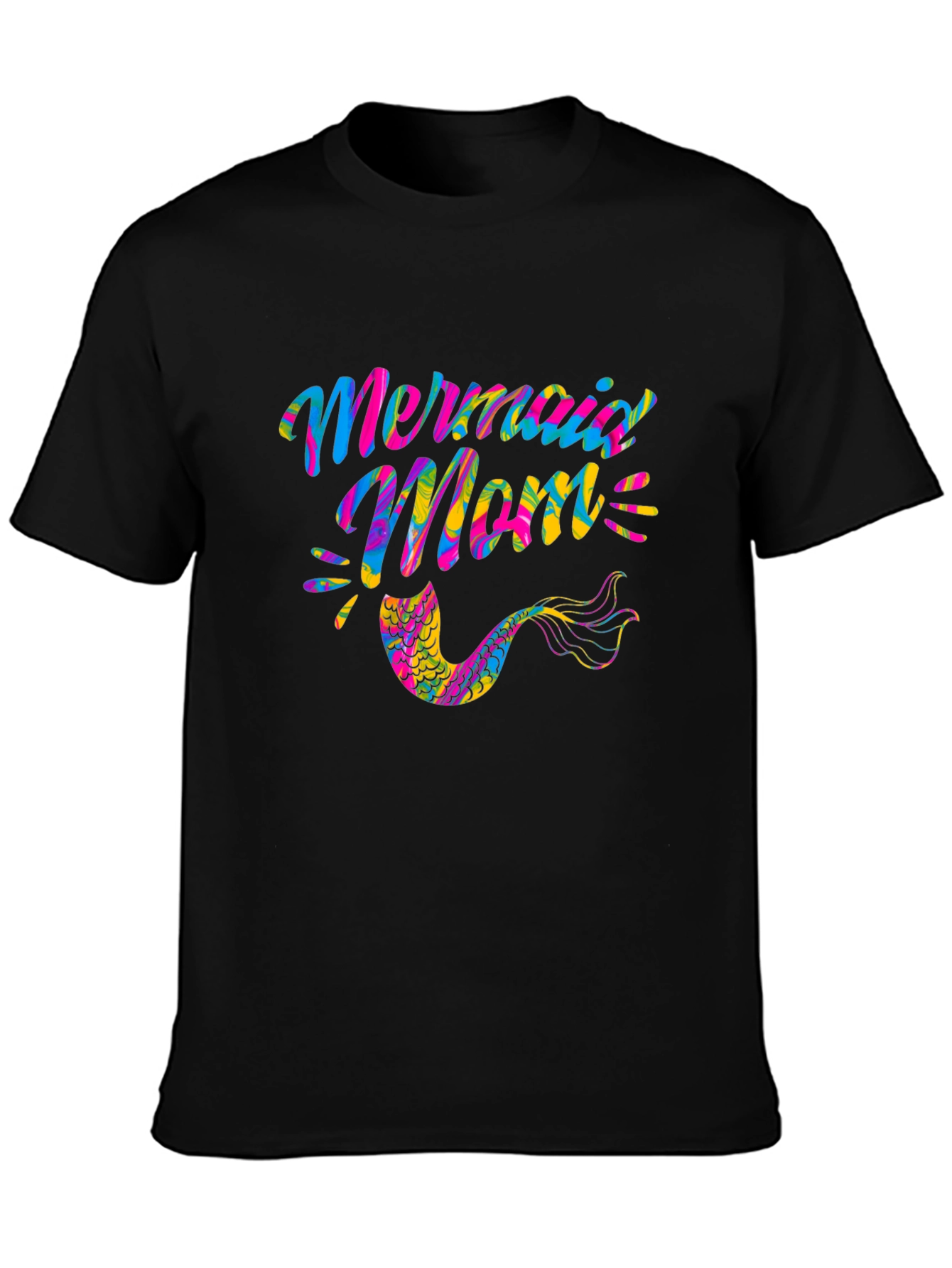 Mermaid Mom Black Graphic Tee