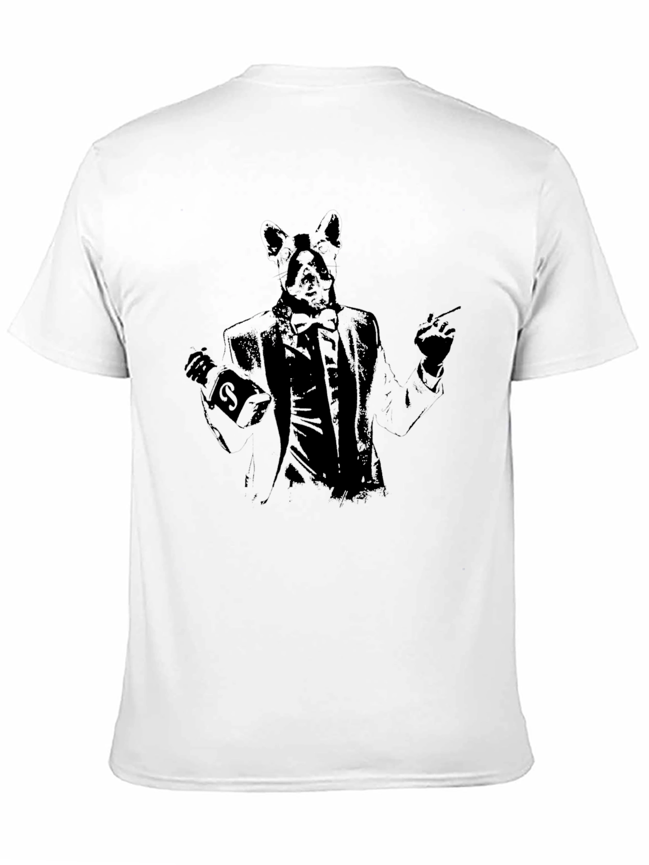 Mens Black T-Shirt with Bunny Suit Design
