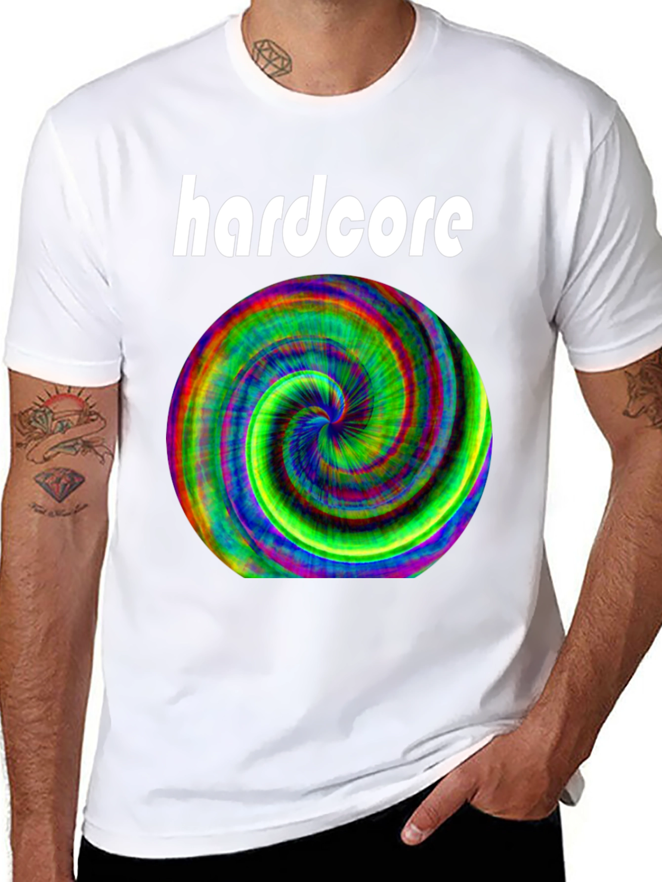 Hardcore Spiral Graphic Black T-Shirt