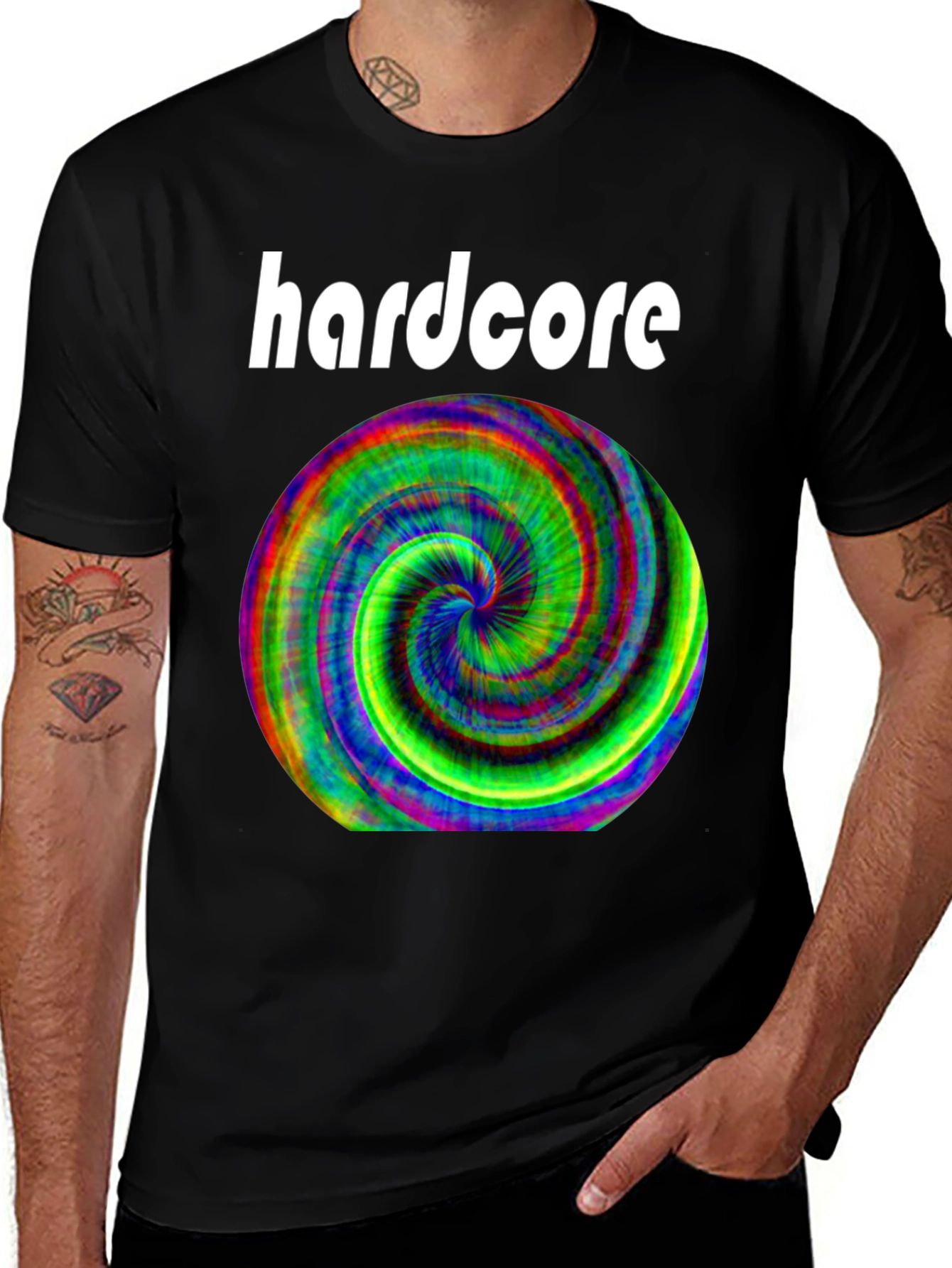 Hardcore Spiral Graphic Black T-Shirt