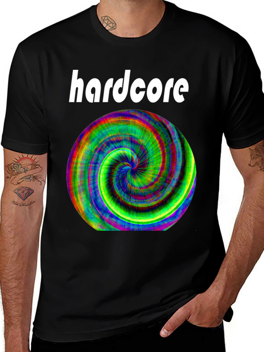 Hardcore Spiral Graphic Black T-Shirt