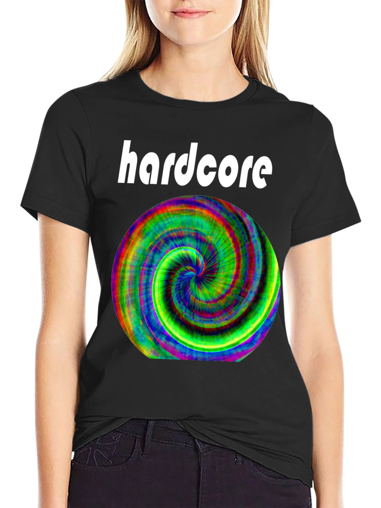 Hardcore Spiral Graphic Black T-Shirt
