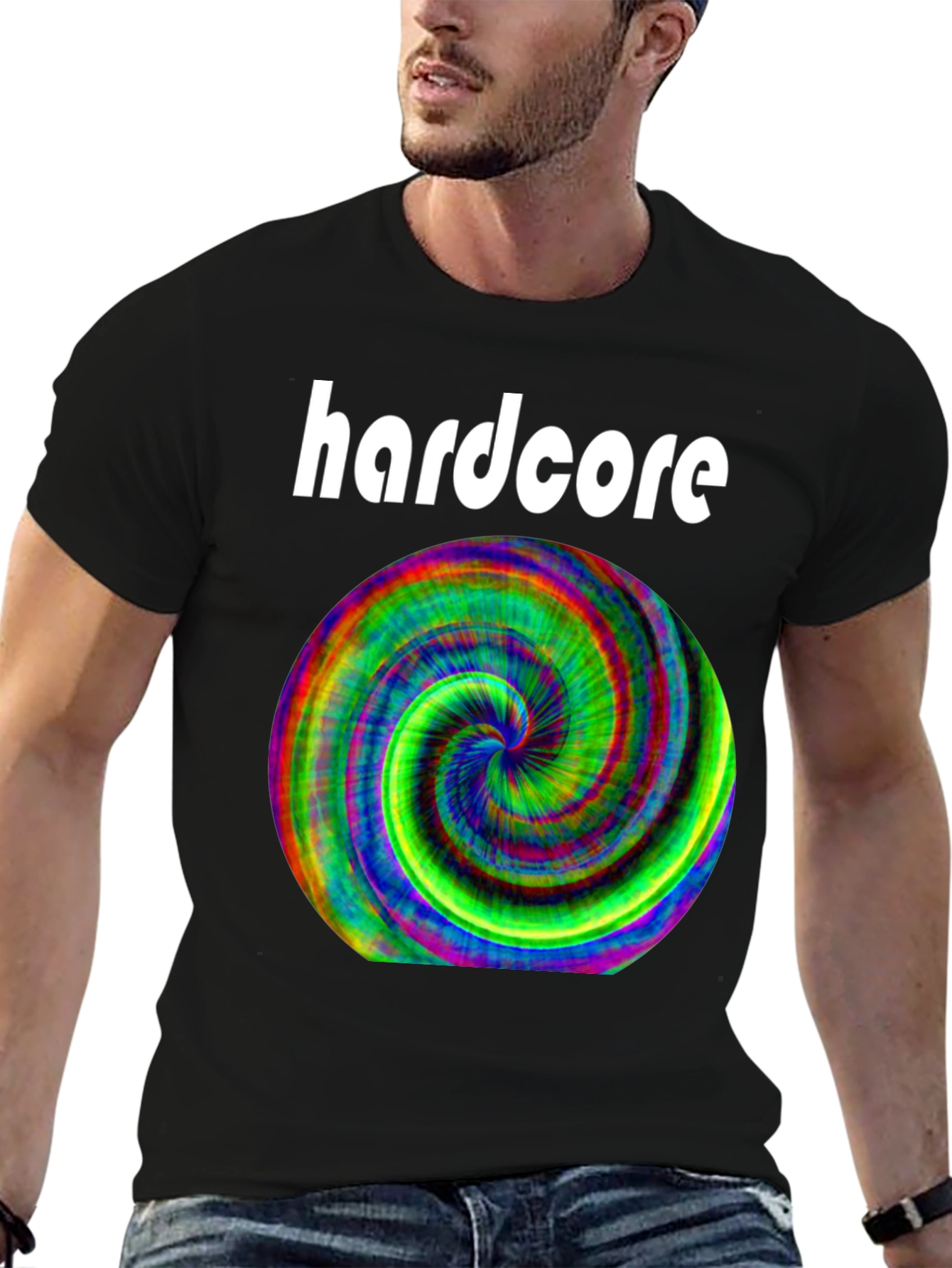 Hardcore Spiral Graphic Black T-Shirt