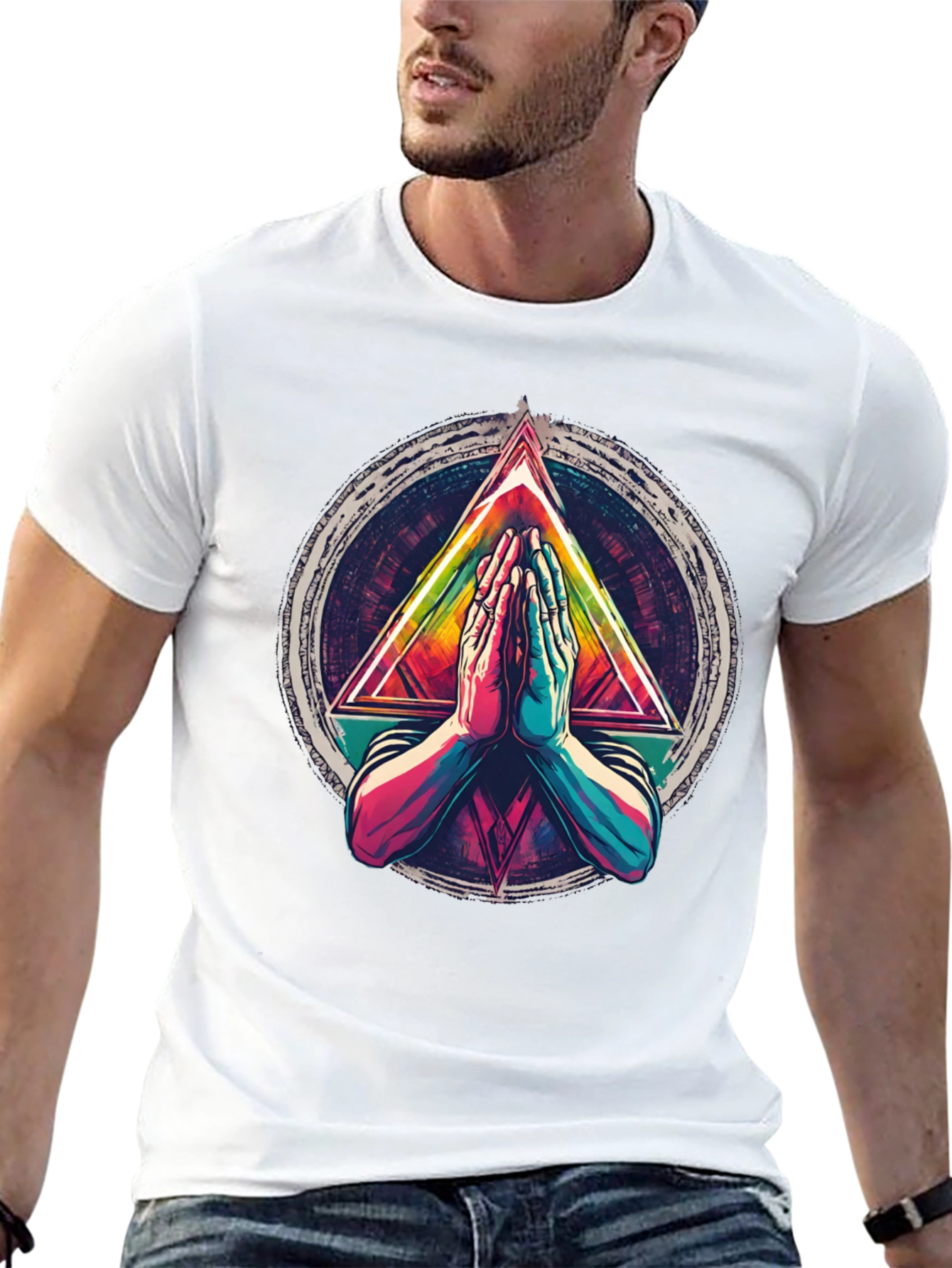 Geometric Hands Black T-Shirt