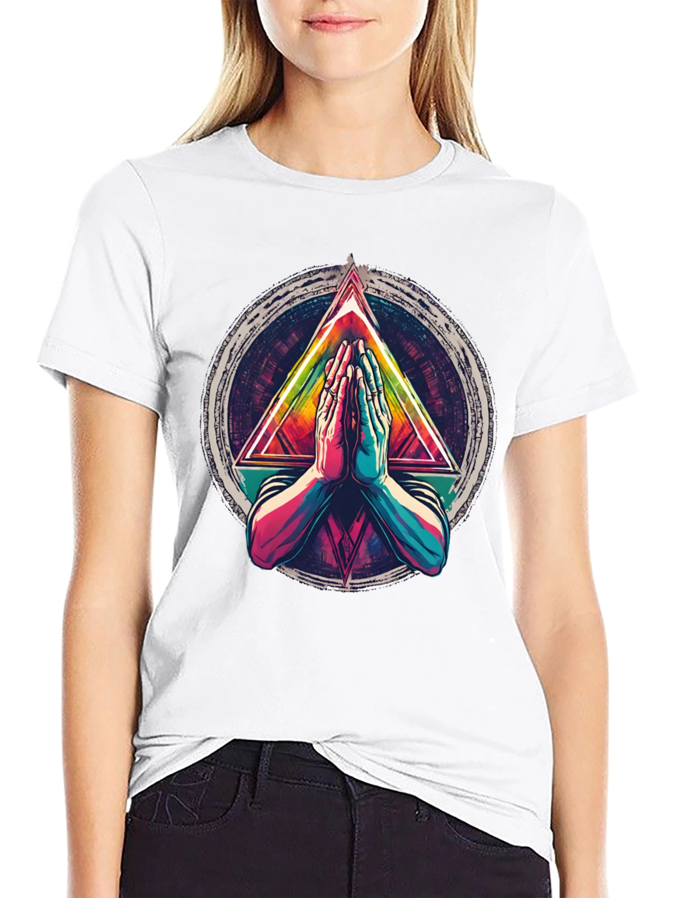 Geometric Hands Black T-Shirt
