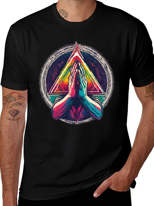 Geometric Hands Black T-Shirt