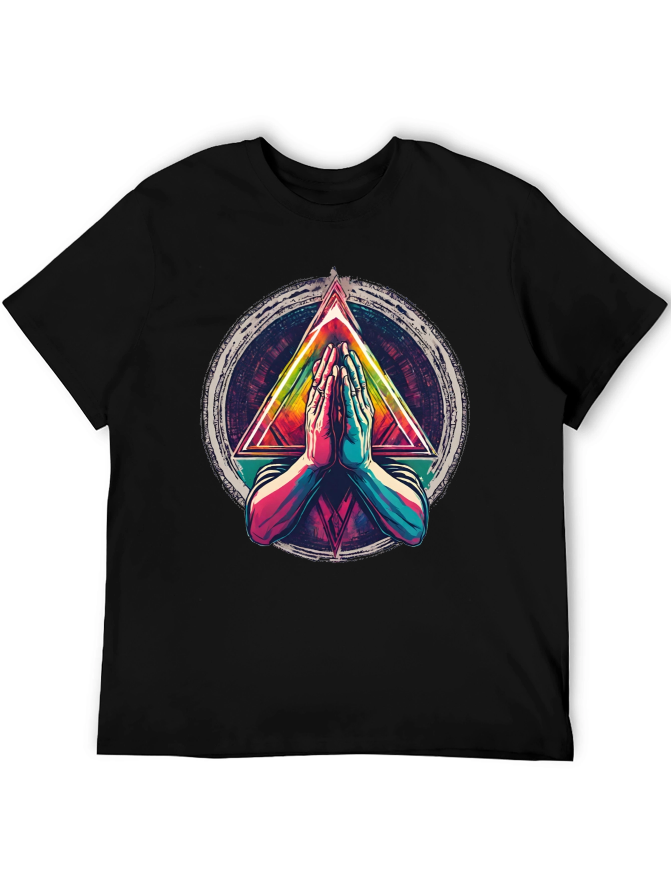 Geometric Hands Black T-Shirt