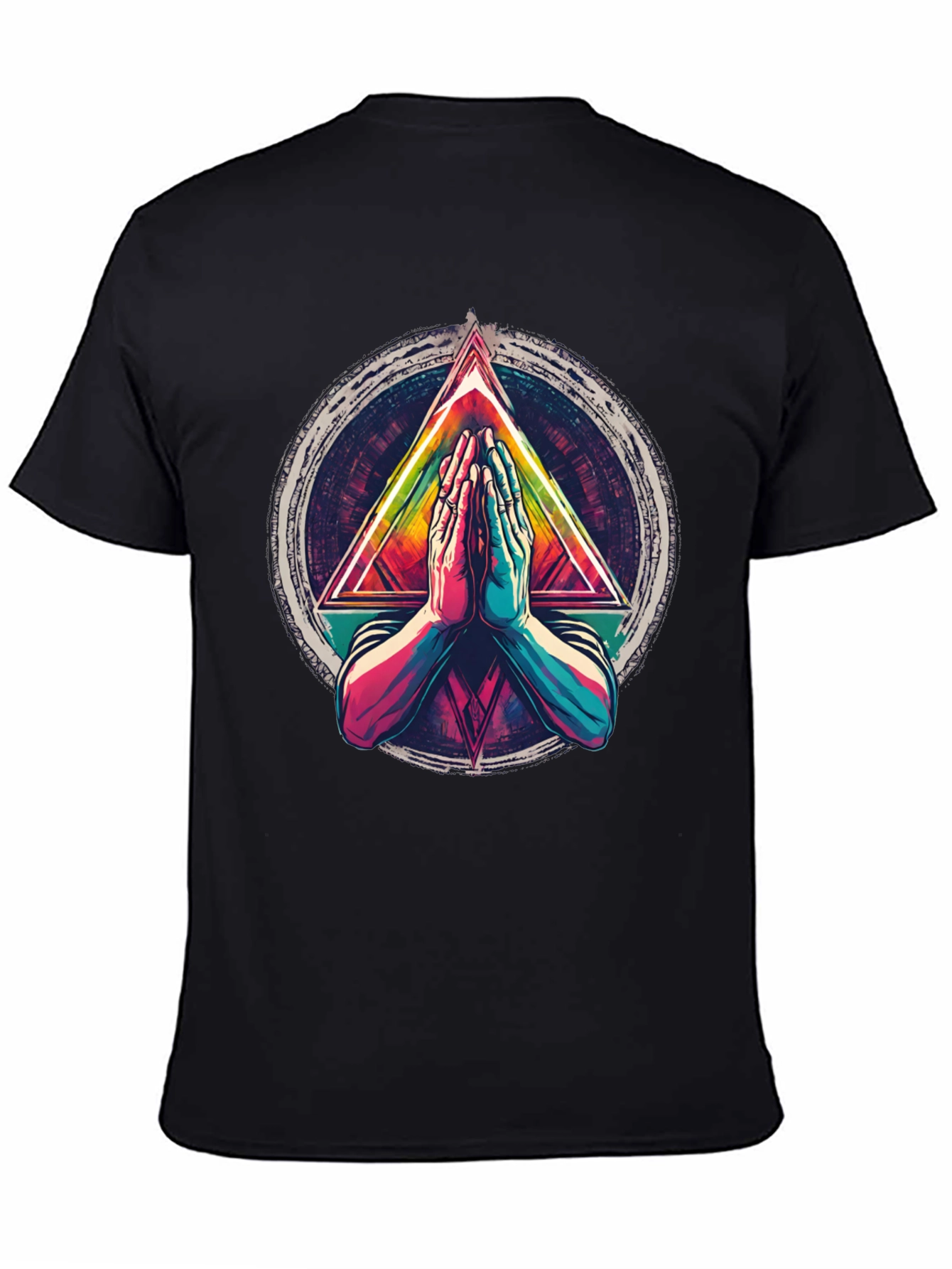 Geometric Hands Black T-Shirt