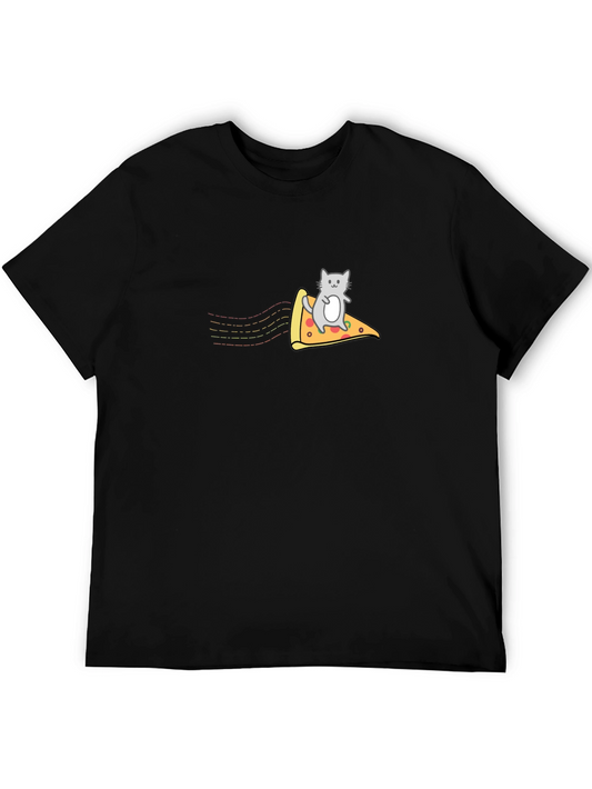 Cat Riding Pizza T-Shirt