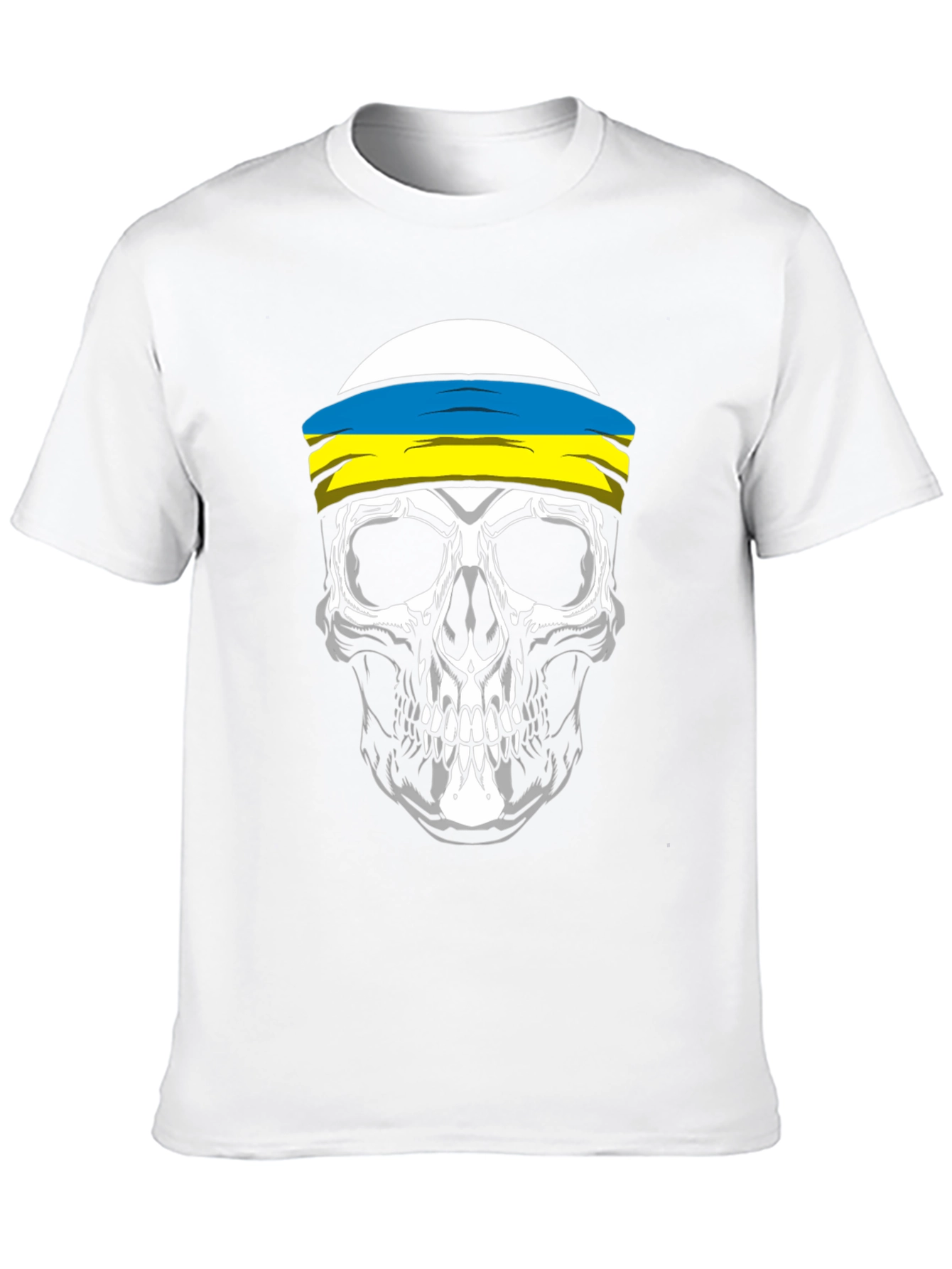 Skull Ukrainian Flag Headband T-Shirt