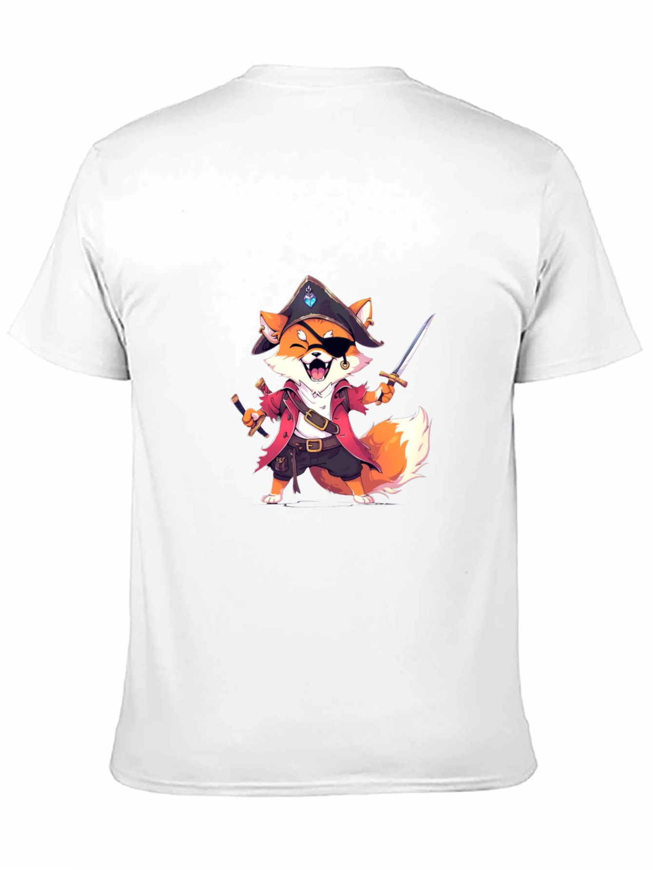 Pirate Fox Graphic Tee - Soft Cotton Blend