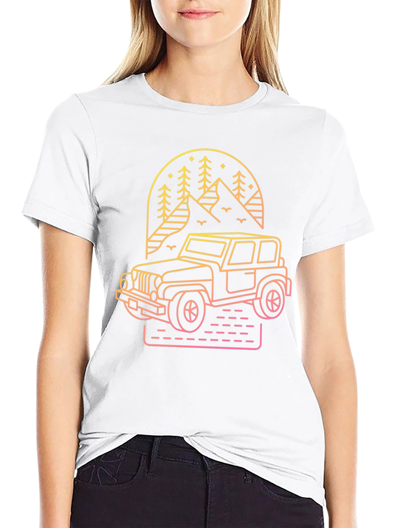 Off-Road Adventure Tee - Mountain Jeep Graphic