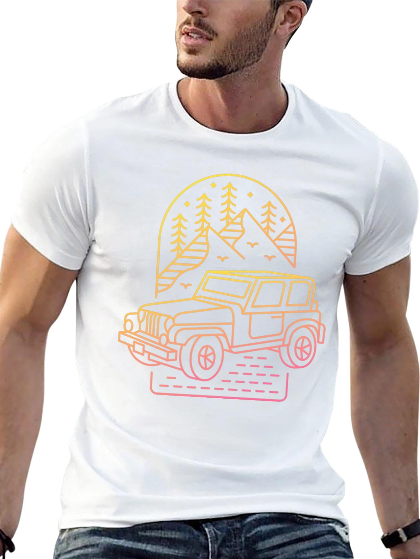 Off-Road Adventure Tee - Mountain Jeep Graphic