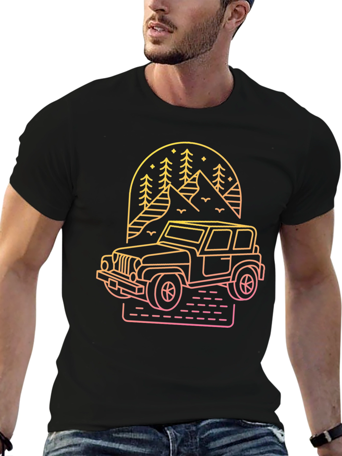 Off-Road Adventure Tee - Mountain Jeep Graphic