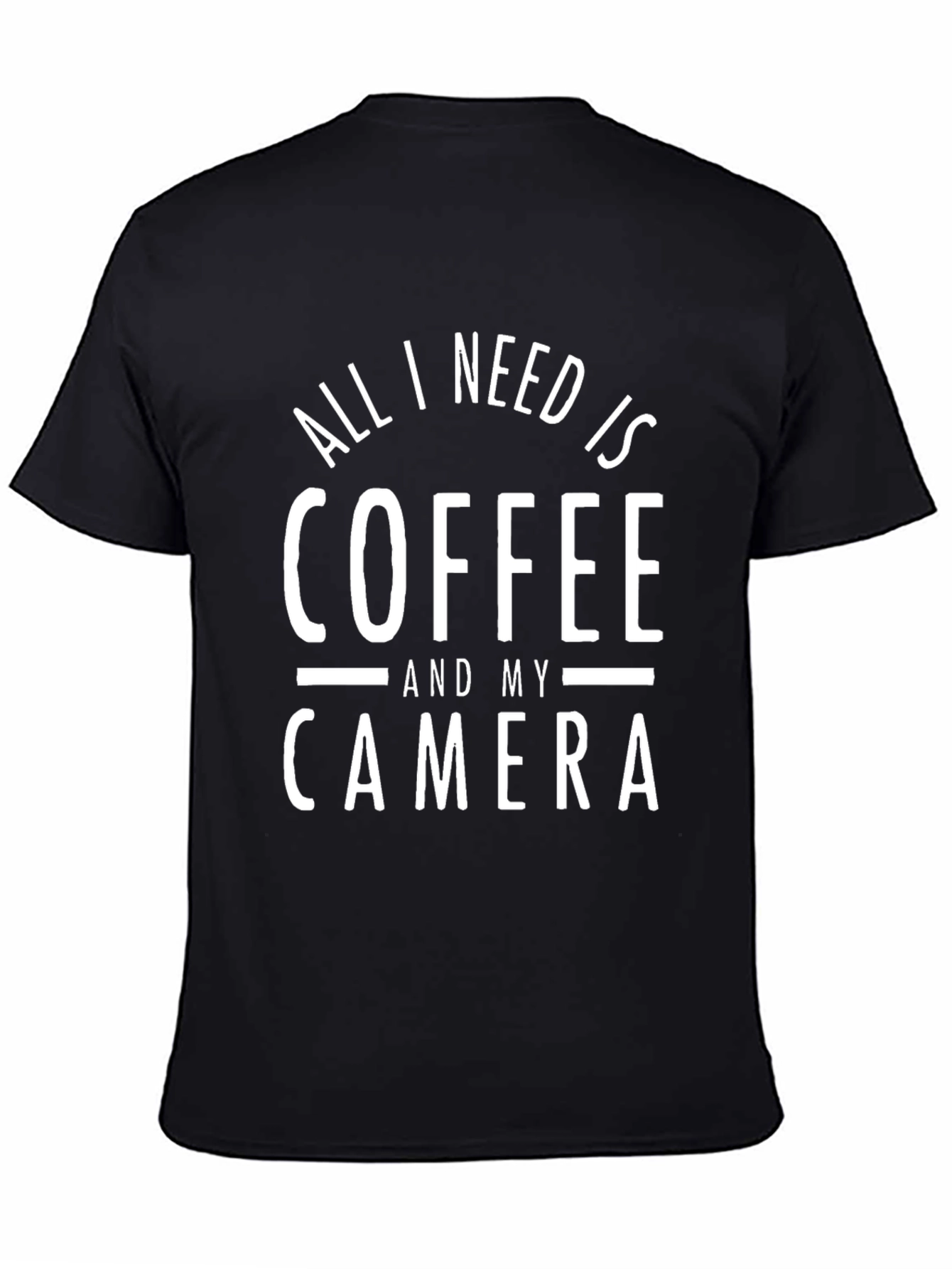 Coffee and Camera Graphic Tee - Black