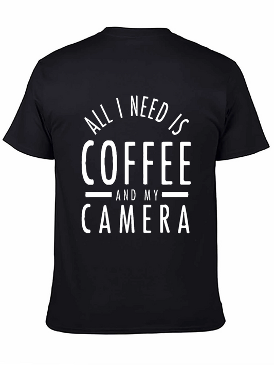 Coffee and Camera Graphic Tee - Black