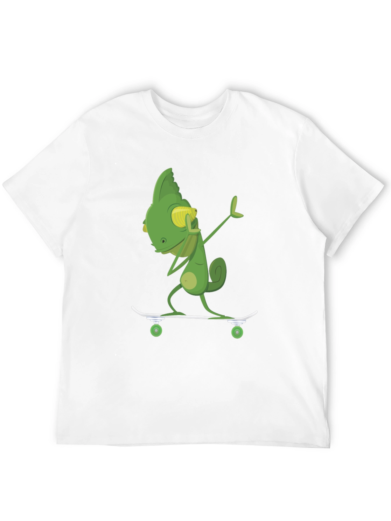 Skateboarding Chameleon Graphic Tee - Black