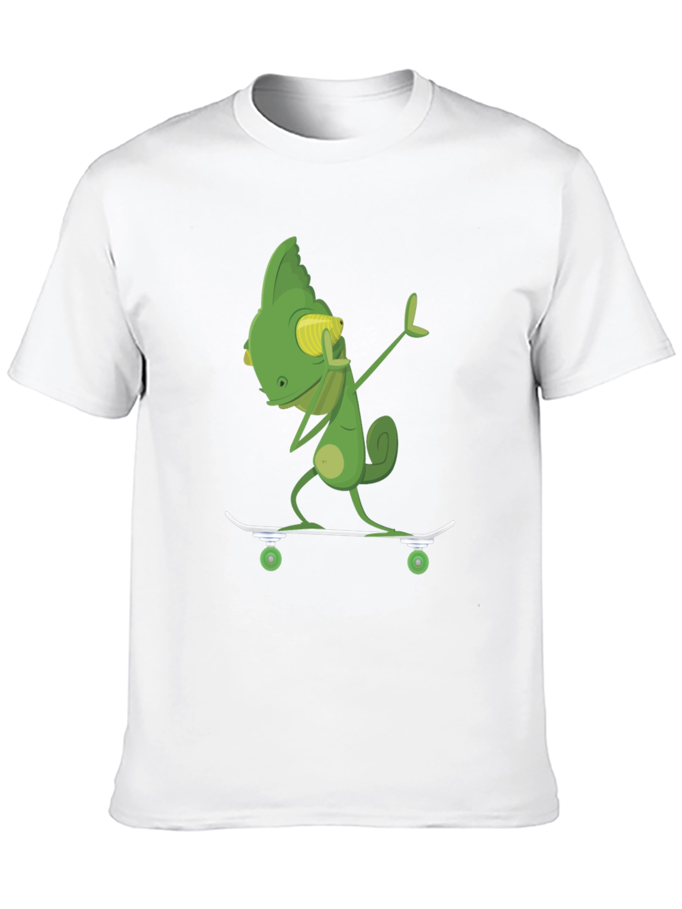 Skateboarding Chameleon Graphic Tee - Black