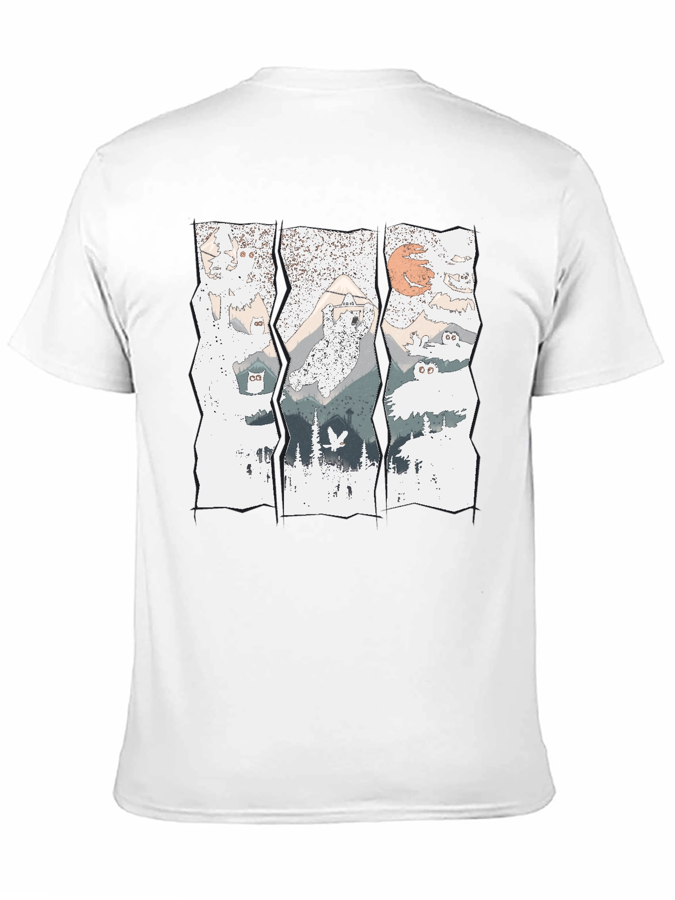 Mountain Owl T-Shirt - Graphic Print Tee